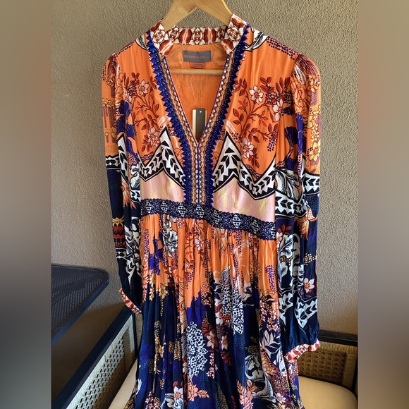 NWT Anthropologie Bhanuni by Jyoti Patterned Maxi Dress Size 0 - Picture 3 of 11